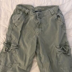 american eagle outfitters green cargo pants women's stretch